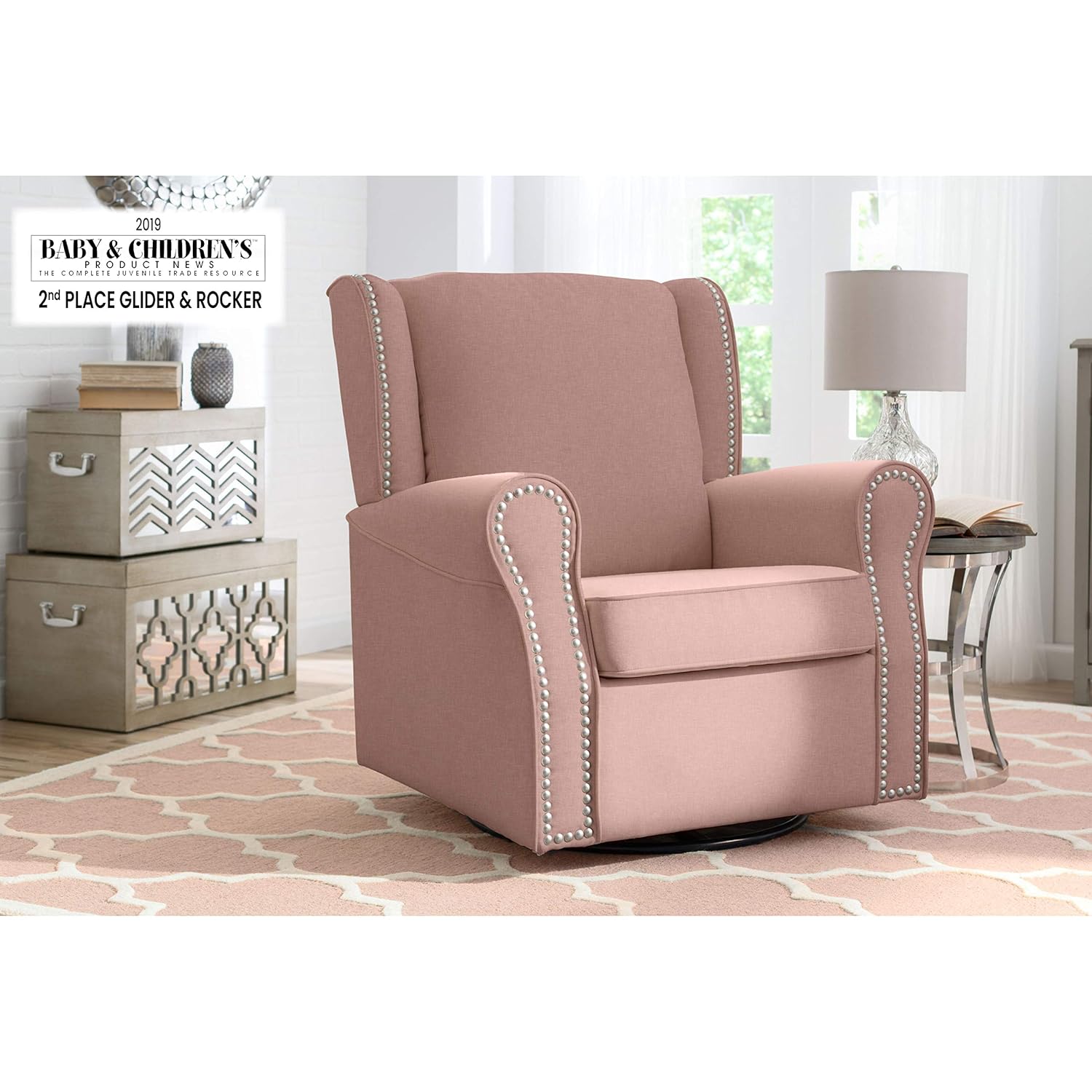 delta upholstered swivel glider chair