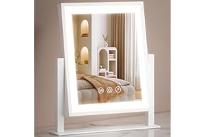 PUKANIUM Vanity Mirror with Light, Hollywood Vanity Mirror with 3 Color Modes, Touch Control, Tabletop Mirror with Light for 