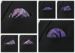 SHLAX&WING 5 Pieces Assorted Mens Silk Pocket