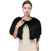 Faux Fur Shoulder Shawl Wrap Viking Cape for Women Bridal Wedding Shrug Party Winter Capelet