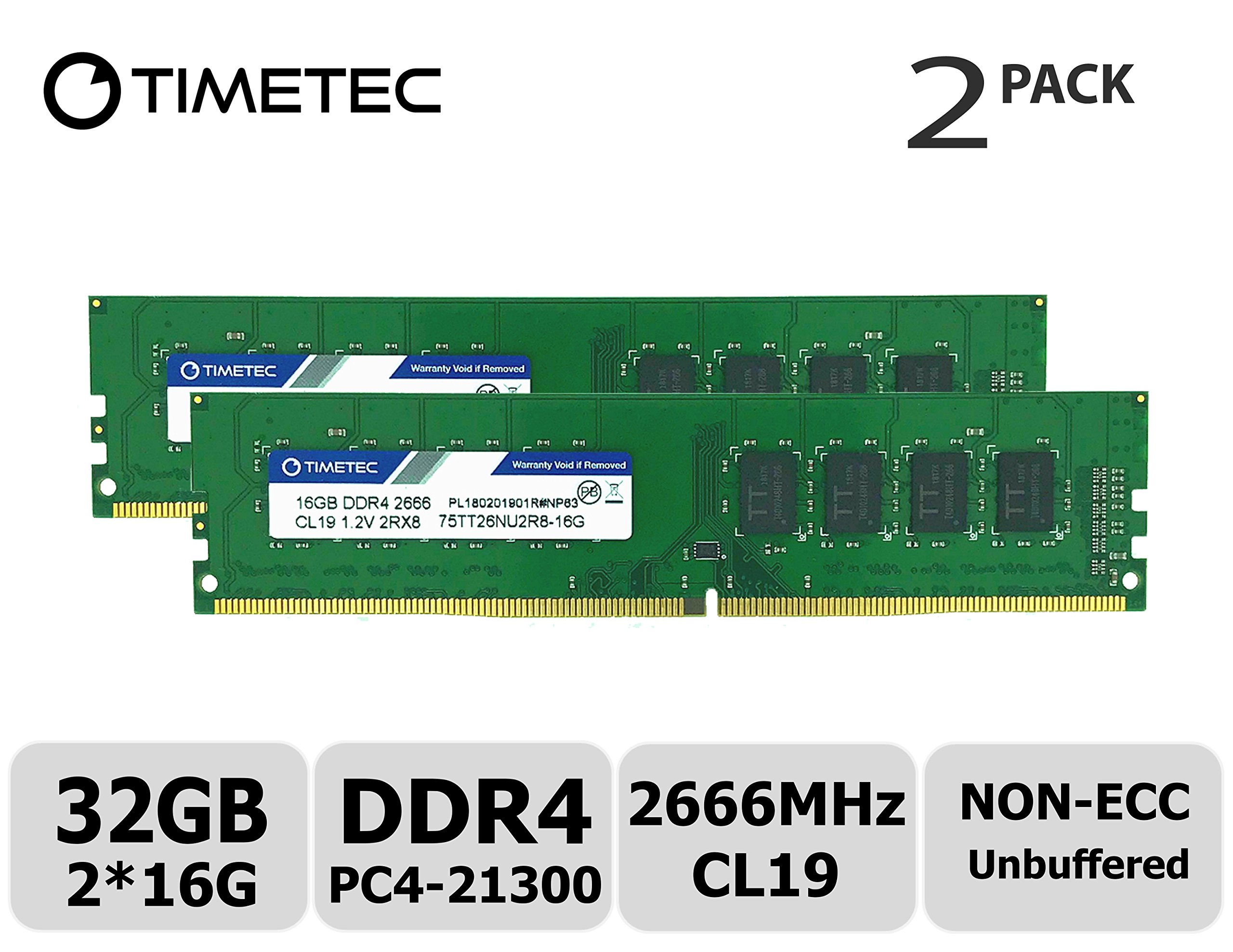 Memoria Ram 32GB (2X16GB) DDR4 2666MHZ PC4-21300 TIMETEC