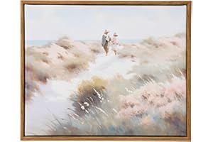 Bluebubble Framed Large Canvas Wall Art Decorations, Coastal Wildflower Field Vintage Wall Art Canvas Prints, Modern Farmhouse Bathroom Home Wall Decor 8x10in