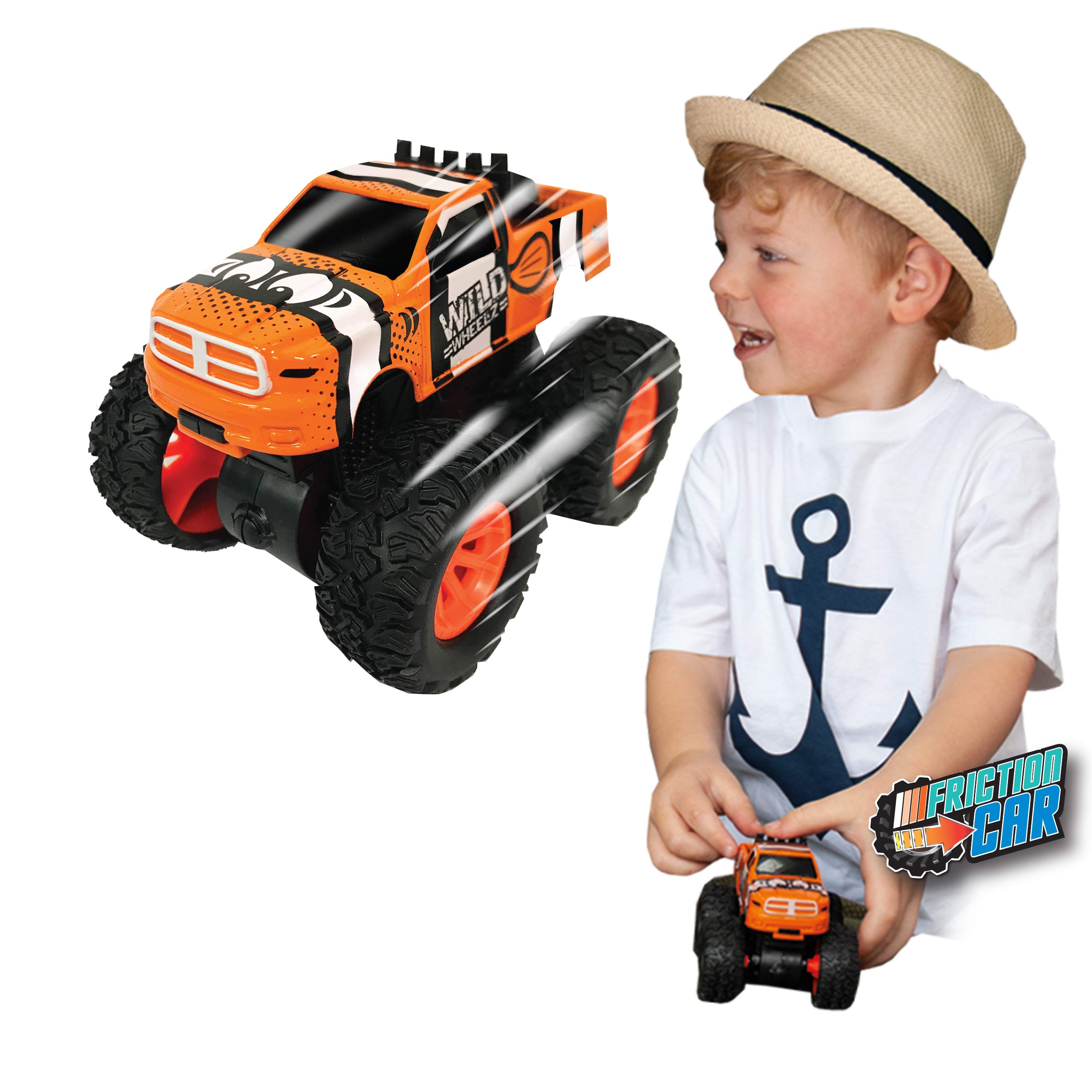 Deluxebase Wild Wheelz - Ocean from Friction Monster Truck Toy Car. Push along sea animal toy truck for kids