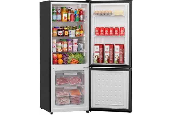 Upstreman 7.1 Cu.Ft Refrigerator with Bottom Freezer, Apartment Fridge with Freezer, Energy-efficient, Large Capacity, Adjustable Thermostat, Refrigerator for Apartment, Kitchen, Dorm(BM71)