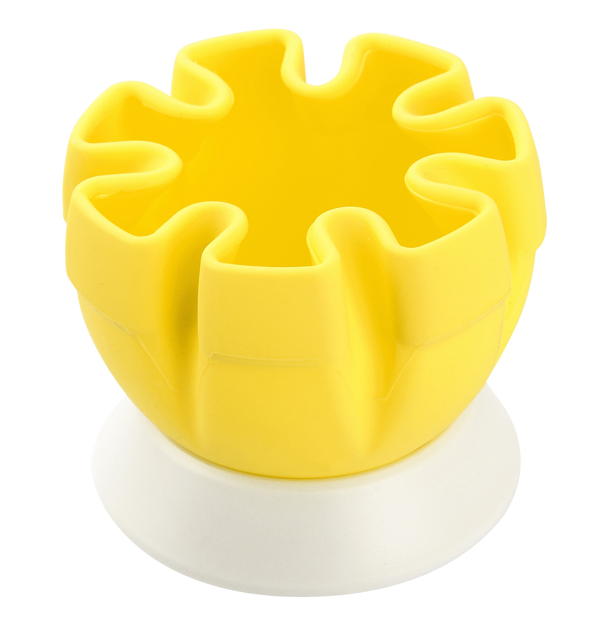 FACKELMANN Lemon Squeezer with Silicone Holder Test Winner Freshly Squeezed Juice No Cores Kitchen Tool for Squeezing Limes (Colour: Yellow/White) Quantity: 1 Piece