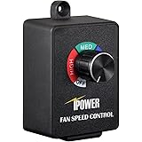iPower Variable Fan Speed Controller Adjuster Cordless for Duct Inline Exhaust Vent Blower, HVAC, 350W, 1 Pack