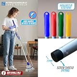 TDBS Blue Aluminium Mop Broom Handle Replacement 120cm Screw End Universal Fit view 7