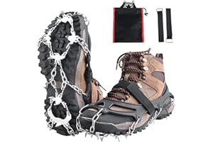 TRIWONDER Crampons for Boots Shoes Traction Ice Cleats Snow Grips Anti Slip Stainless Steel Micro Spikes for Hiking Fishing Walking Climbing Jogging Mountaineering