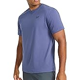 Reebok Mens Small Logo Crewneck T-Shirt, Standard Fit, Lightweight Cotton-Poly Jersey Fabric
