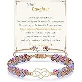 Sistble Gifts for Daughter Granddaughter Valentines Day Gifts for Her To My Mom Grandma Wife Girlfriend Sister Jasper Heart Bracelets Birthday Anniversary Christmas Stocking Stuffers Jewelry for Women