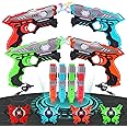 VATOS Rechargeable Laser Tag Gun - Real-time Data SYNC Infrared Laser Tag Sets of 4 Gun 4 Vest, Lazer Tag Game for Adults, Laser Tag Gun Set of 4 for Boys Girls Age 6-12 Years Old