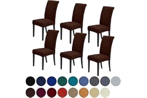 Howhic Stretch Chair Covers for Dining Room Set of 6, Removable Washable Dining Room Chair Covers, Dining Chair Slipcovers Seat Protector, Great for Home and Banquet Decor (Chocolate, 6 Pack)