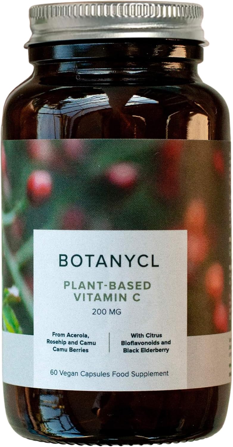 Botanycl Vegan Vitamin C with Bioflavonoids, As Seen on Dragons' Den, 200mg Plant-Based Formula, 60 Capsules, 1 Month Supply