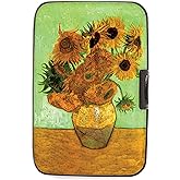 Vase With Twelve Sunflowers" Van Gogh Armored Credit Card RFID Block Wallet Cash Holder