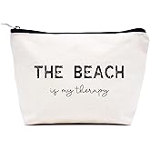 LIBIHUA Beach Life Gift Seaside Lovers Travel Lovers Gifts Makeup Bag Cosmetic Bag Travel Pouch The Beach Is My Therapy
