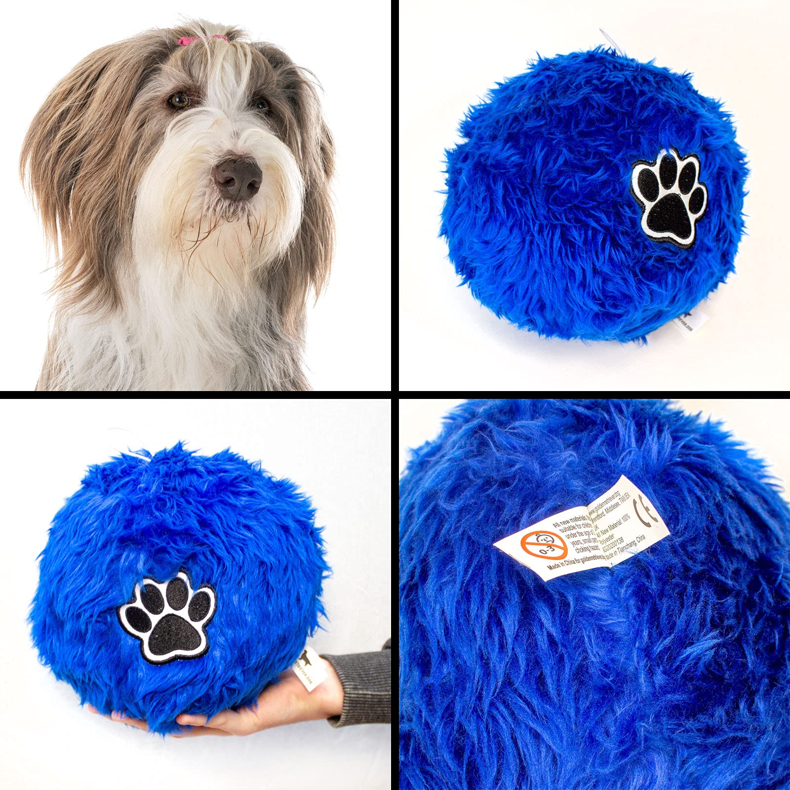 Soft Fluffy Dog Ball For BEARDED COLLIE - Large Size Ball