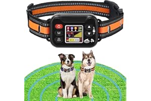 GPS Wireless Dog Fence & Electronic Dog Training Collar, Adjustable Range 49-6561ft, 3 Training Mode, Waterproof & Rechargeab