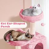 Yaheetech 158cm Multi-Level Cat Tree Tower Pink with Scratching Posts Condos view 5