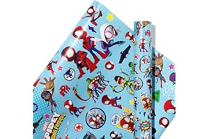 HBAVFIHNBG 5 Pcs Spidey Wrapping Paper Spidey and His Amazing Friends Gift Wrap Bulk Art Paper Folded Flat for Baby Shower Spidey and His Amazing Friends Birthday Party Decorations Wedding DIY Crafts Gift