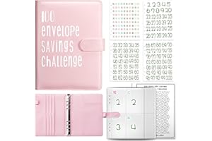 LXWHYP 100 Envelopes Money Saving Challenge Binder with 100 Clear Cash Envelopes A5 Budget Binder for Budget Planner and Money Saving Challenges, Easy and Fun to Challenge 100 Day Save $5050!- Pink