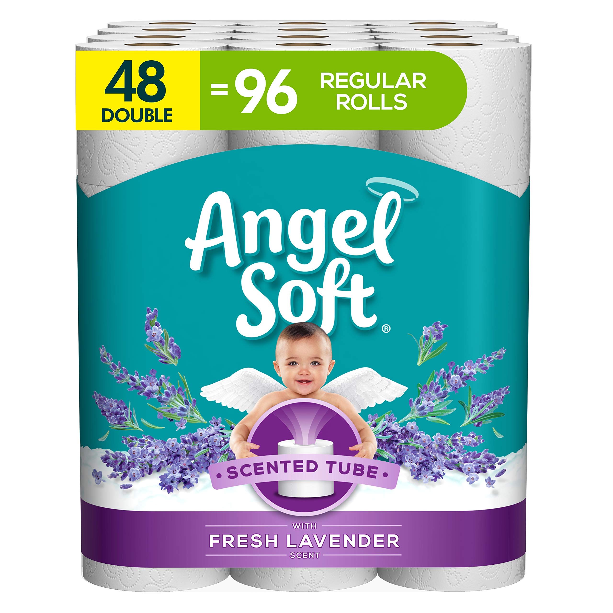 Angel Soft® Toilet Paper with Fresh Lavender Scented Tube, 48 Double