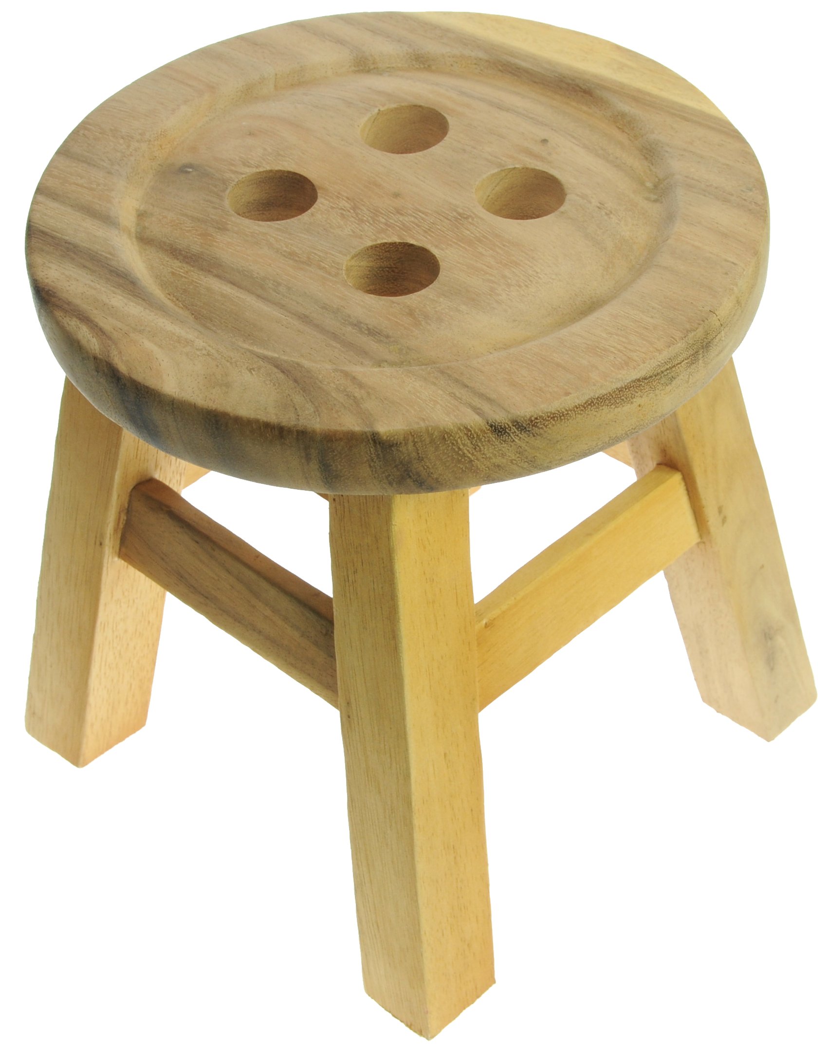 Namesakes Natural Button Stool - Wooden (23 x 25 x 25)