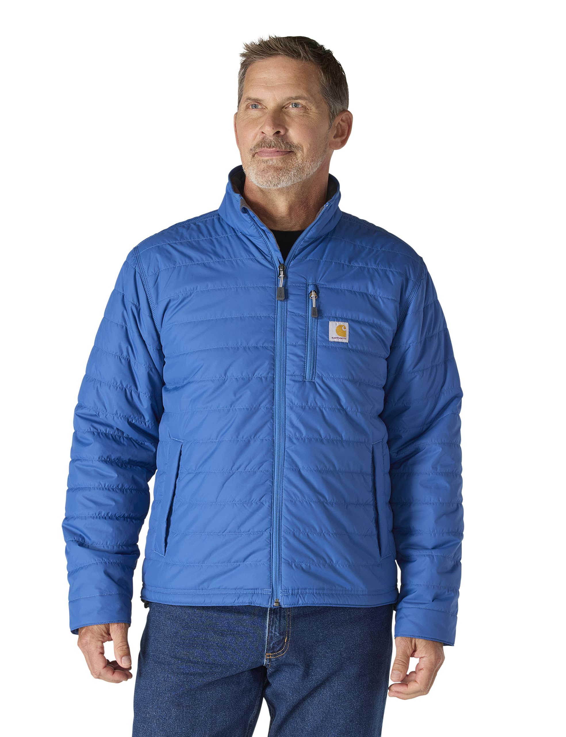Carhartt Men's Rain Defender Relaxed Fit Lightweight Insulated Jacket, Dark Horizon Blue, Large Image
