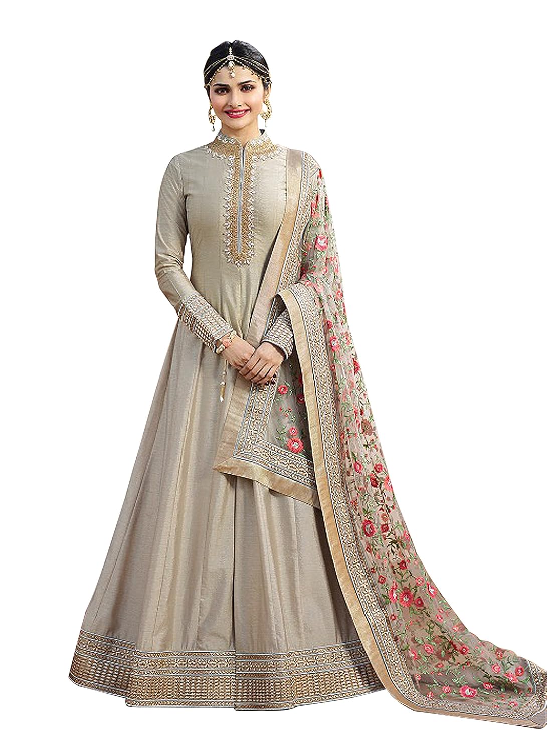 aria fabrics women's silk dress material (vny-7174-a_grey_free size)