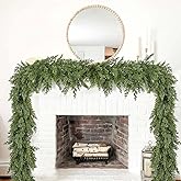 Fomlily Pine Christmas Garland Clearance, 6Ft Christmas Greenery Garland,Realistic Cedar Cypress Branches for Holiday Mantel Fireplace Table Centerpiece Home Xmas Decoration