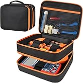 Travel Case Bag Compatible with Klein Tools ET310 AC Circuit Breaker, RT250 GFCI Outlet Tester Set, Home Test Kit Storage Cover for Digital Multimeter, Clamp Meter and More (Black)