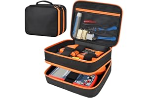 STEADTEP Travel Case Bag Compatible with Klein Tools ET310 AC Circuit Breaker, RT250 GFCI Outlet Tester Set, Home Test Kit Storage Cover for Digital Multimeter, Clamp Meter and More (Black)