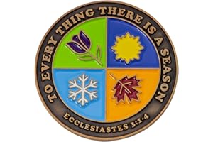 LOGOS COINS A Season for Everything Christian Coin, Seasons of Life Pocket Token of Encouragement, Handout for Bible Study and Small Groups, Antique Gold Plated Ecclesiastes 3:1-4 Gift