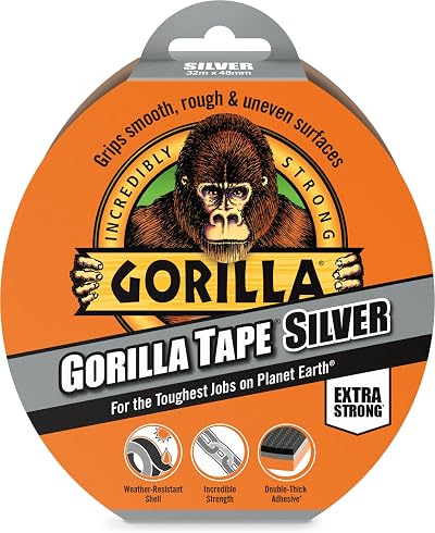 Gorilla 3044900 Polymer Cloth Tape Silver 48mm x 32m Weather Resistant Strong