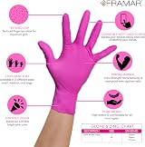 FRAMAR Pink Nitrile Gloves Small 100 Count Latex Free Disposable view 2