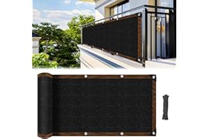 Fence Privacy Screen - RAINFLOW 3'X10' Black Privacy Fence Screen Outdoor Shade Balcony Decor Plastic Mesh Fence Panels Cover Porch Screen Balcony Covers for Apartments,Deck,Backyard,Pool Wall