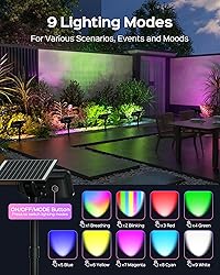JACKYLED Color Changing Solar Spot Lights