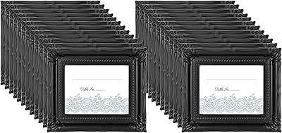 MCS Hochzeitsfoto Platzkartenhalter 69039, Glas, schwarz, 24 Count (Pack of 1)
