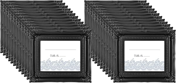 MCS Hochzeitsfoto Platzkartenhalter 69039, Glas, schwarz, 24 Count (Pack of 1)