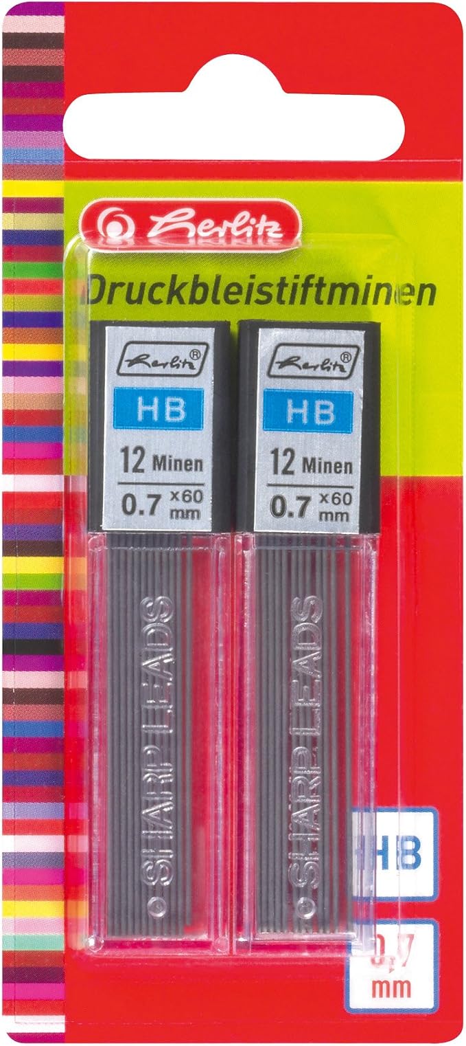 Herlitz Druckbleistiftmine Hb 0 7 Mm 24 Stuck 2 X 12 Stuck Auf Blisterkarte Amazon De Burobedarf Schreibwaren