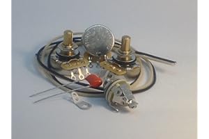 AXEGRINDERZ J Bass Wiring Kit CTS Solid Shaft Pots .022uf 716P Small Orange Drop Gavitt Cloth Wire Pure Tone Full-Contact Output Jack