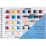 HG Art Concepts Painters Color Diary - 9x12", 140lb Spiral-Bound Acid-Free Color Swatch Book with 10 Pages for Watercolor & M
