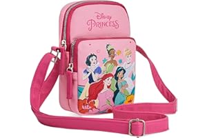 Disney Princess Girls Crossbody Purse with 2 Compartments & Adjustable Strap Shoulder Bag - Girls Gifts