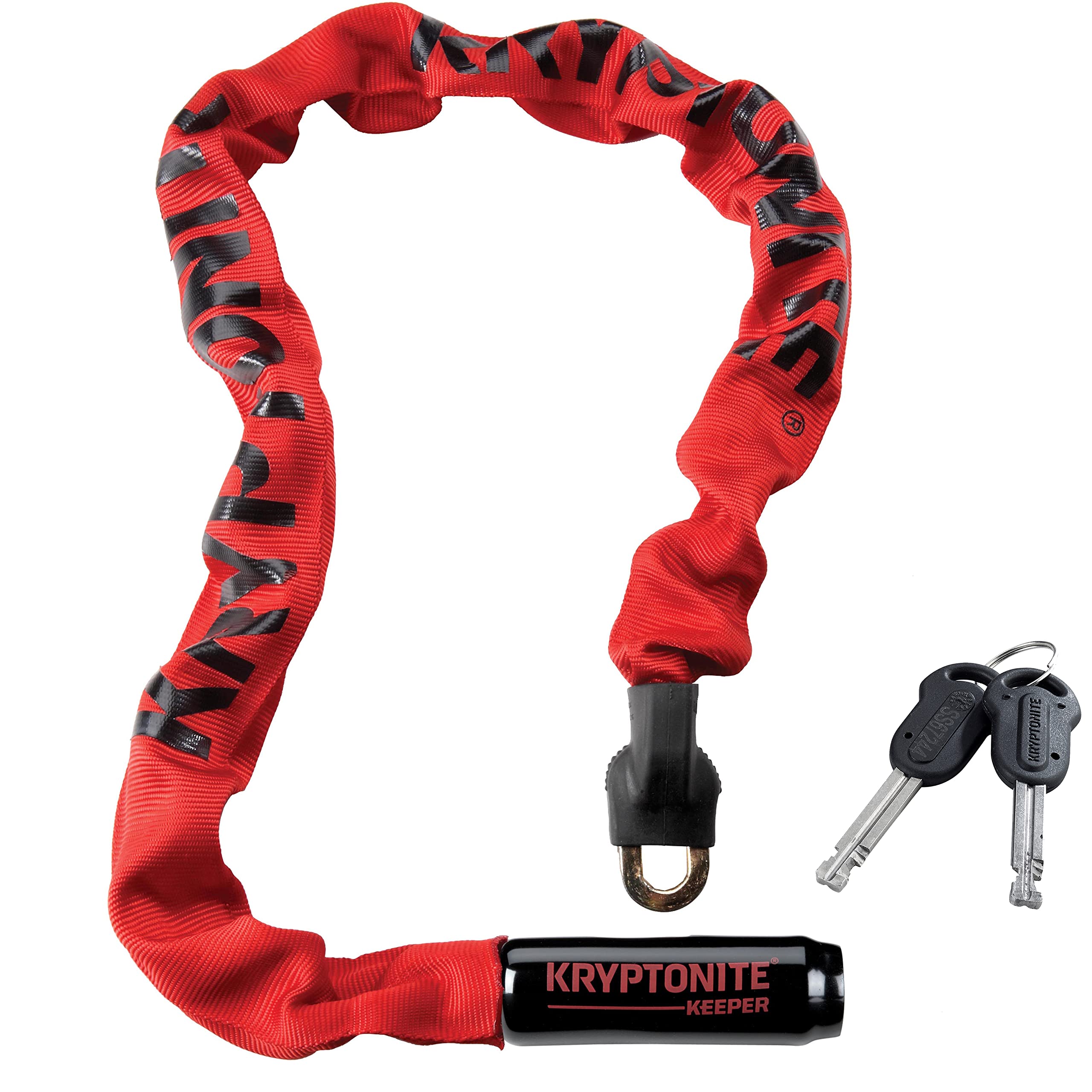 Photo 1 of Kryptonite Keeper 785 Bike Chain Lock, 2.8 Feet Long Heavy Duty Anti-Theft Bicycle Chain Lock with Keys for Bike, Motorcycle, Scooter, Bicycle, Door, Gate, Fence,Red, 33.5 Inch
