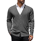 COOFANDY Mens Cardigan Sweaters Long Sleeve V Neck Cardigans Lightweight Knitted Button Down Sweaters with Pockets