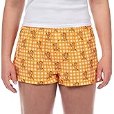 Garfield Women's Boxer Sleep Shorts Plaid Print Pajama Lounge Micro Bottoms
