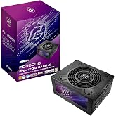 ASRock PG 1600G ATX 3.1 1600W Power Supply PCle5.1 10 Years Warranty Fully Modular Japanese Capacitor Phantom Gaming PG-1600G 80 Plus Gold Cybenetics Platinum 12V-2x6 Cables