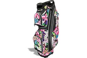Taboo Fashions Resort Collection Ladies Golf Bag - 14-Way Women’s Golf Cart Bag with Insulated Cooler Pocket, Rain Hood, 7 Zippered Pockets & More - Stylish Golf Accessories for Women