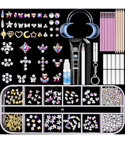 Amazon.com: Luretrap Y2K Trendy 30 Pieces Crystal Tooth Gem Kit