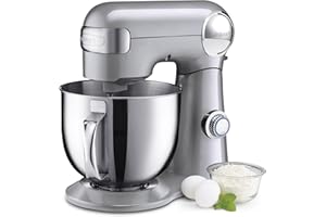 Cuisinart Stand Mixer, 12 Speeds, 5.5-Quart Mixing Bowl, Chef's Whisk, Flat Mixing Paddle, Dough Hook, and Splash Guard with 