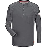 Bulwark mens long sleeve comfort knit henley